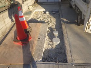 安城戸建て下水接続工事