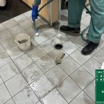 名鉄新安城駅のトイレ床清掃をしました